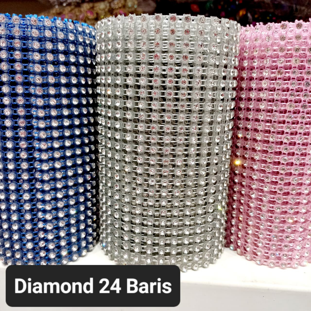 Diamond 24 Baris Dijual 2 Baris Panjang 1 Meter Swarovski Meteran Bukan Kopong