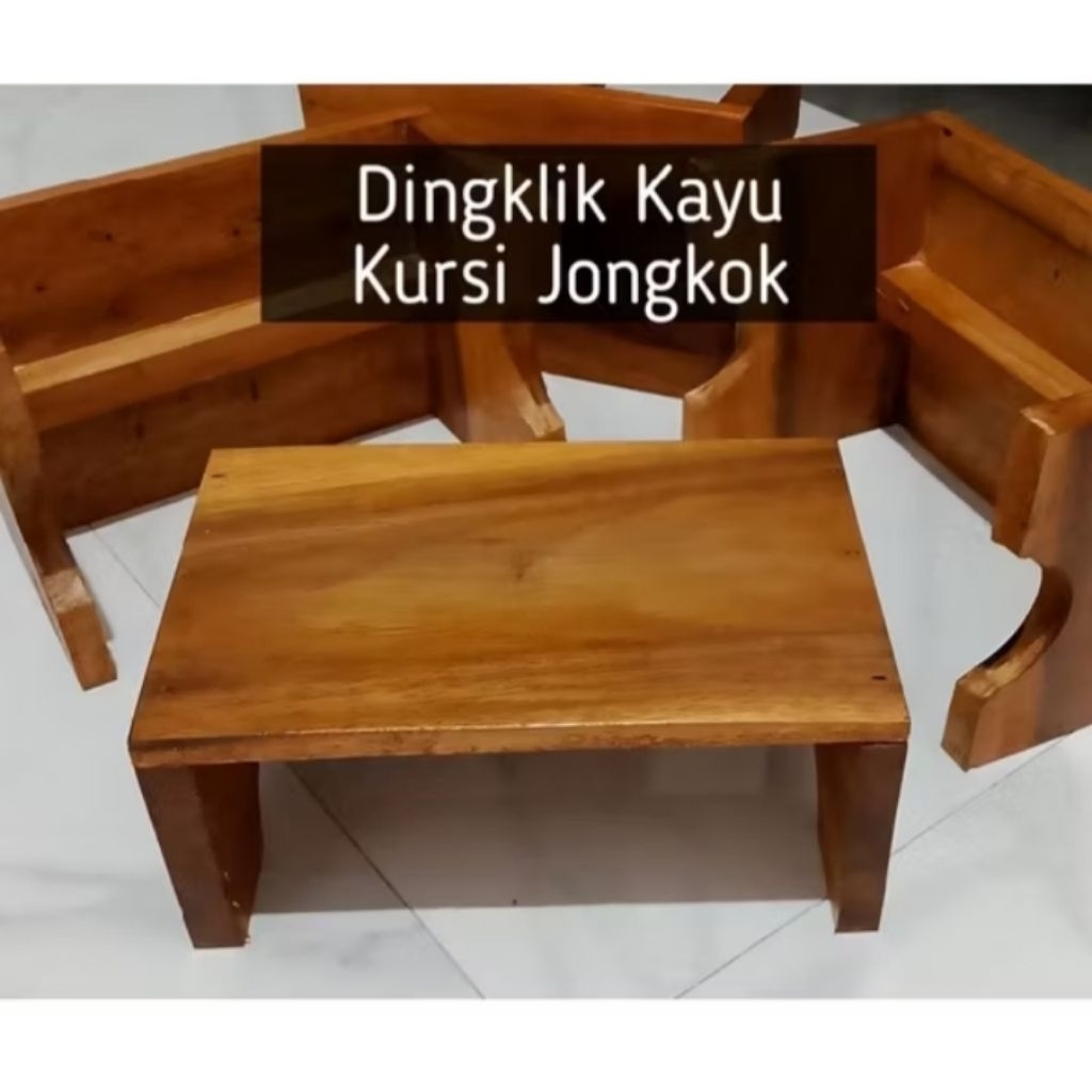 Kursi jongkok || dingklik kayu bahan kayu jati asli solid