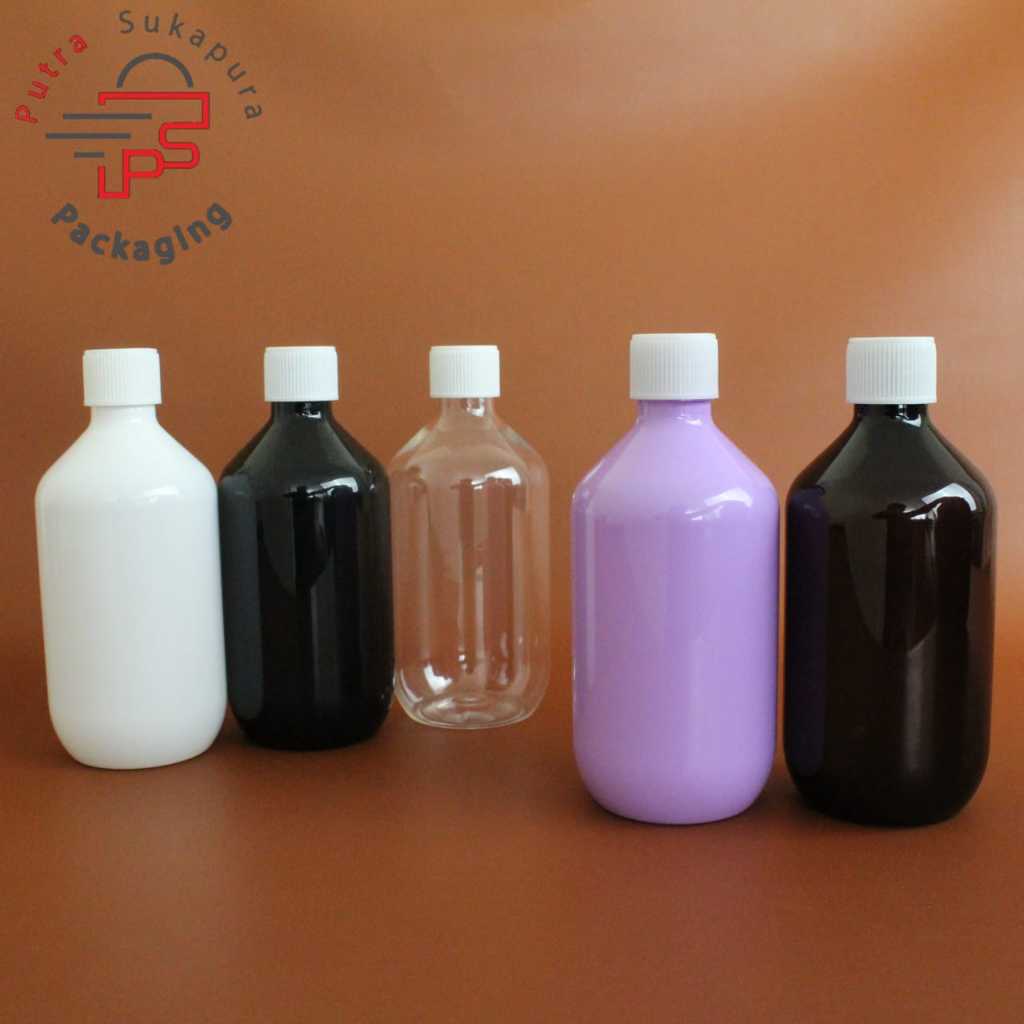 Botol ulir 300ml mada / botol uril 300ml oval ulir neck 24 plastik putih
