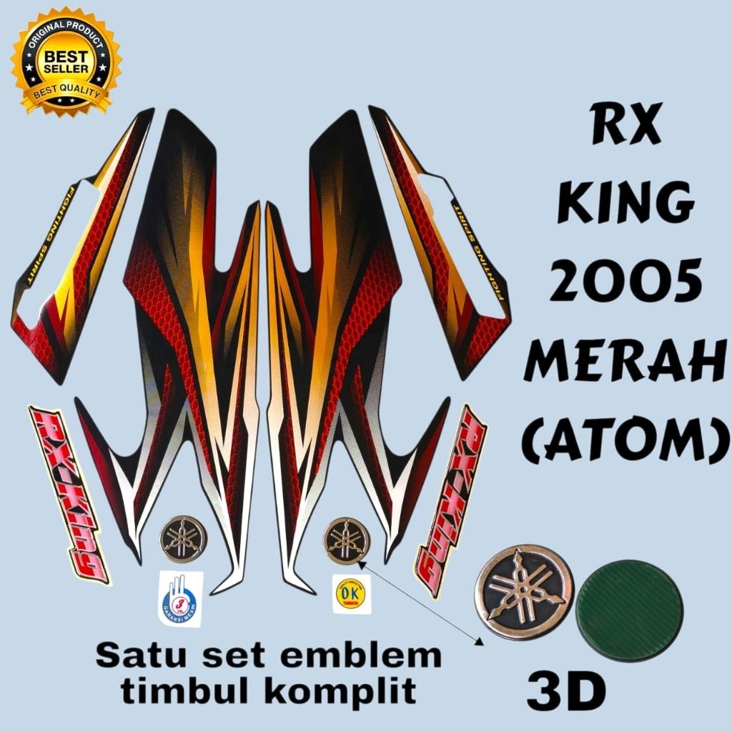 lis body rx king 2005 merah set emblem rx king atom timbul