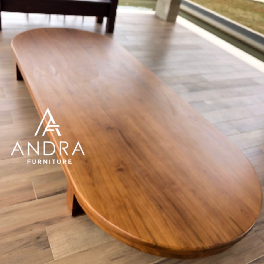 Meja Makan Lesehan Minimalis Kayu Jati Tebal , Meja Lesehan Santai