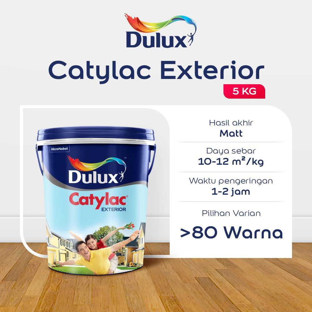 CAT TEMBOK PUTIH 5KG DULUX CATYLAC EXTERIOR 5KG - CAT PUTIH DULUX ORIGINAL