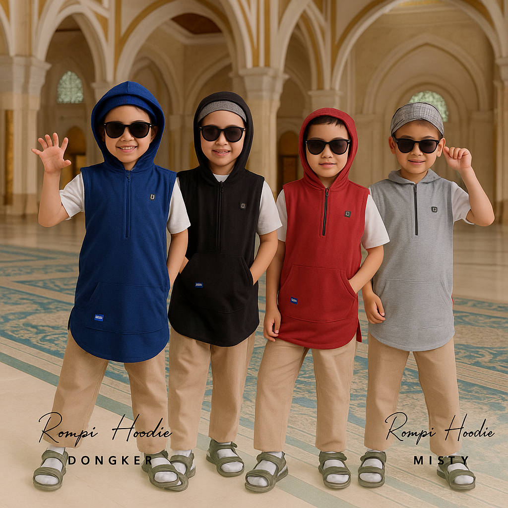 BAJU MUSLIM ANAK LAKI LAKI MODEL ROMPI SHOLAT ROSAL ROKIDZ HOODIE MURAH ORIGINAL PREMIUM MAKASSAR