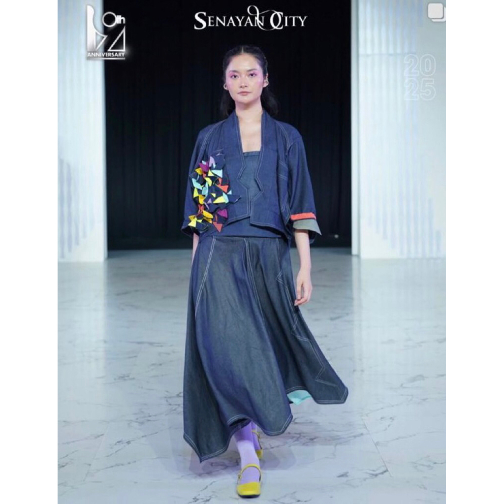 OLINE WORKROBE - (PRE ORDER) PATCHY PLAYFUL OUTER IN DENIM