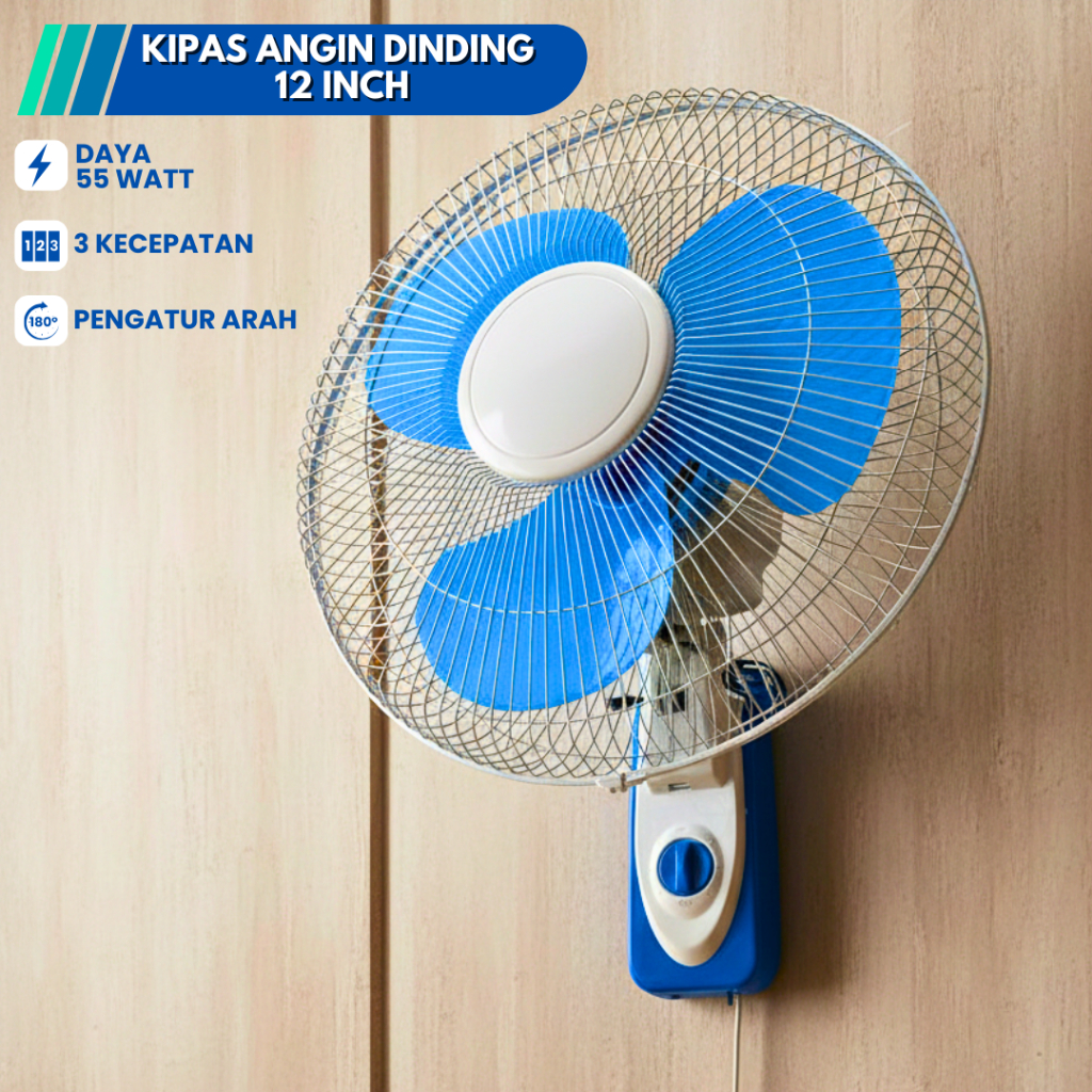 KIPAS ANGIN DINDING 12 INCHI / WALLFAN 12 INCH