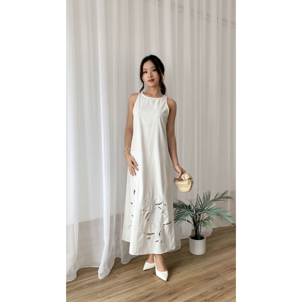 DRESS 4855 LONG DRESS BASIC DRESS BROKAT WANITA LOOSE DRESS WANITA COTTON DRESS