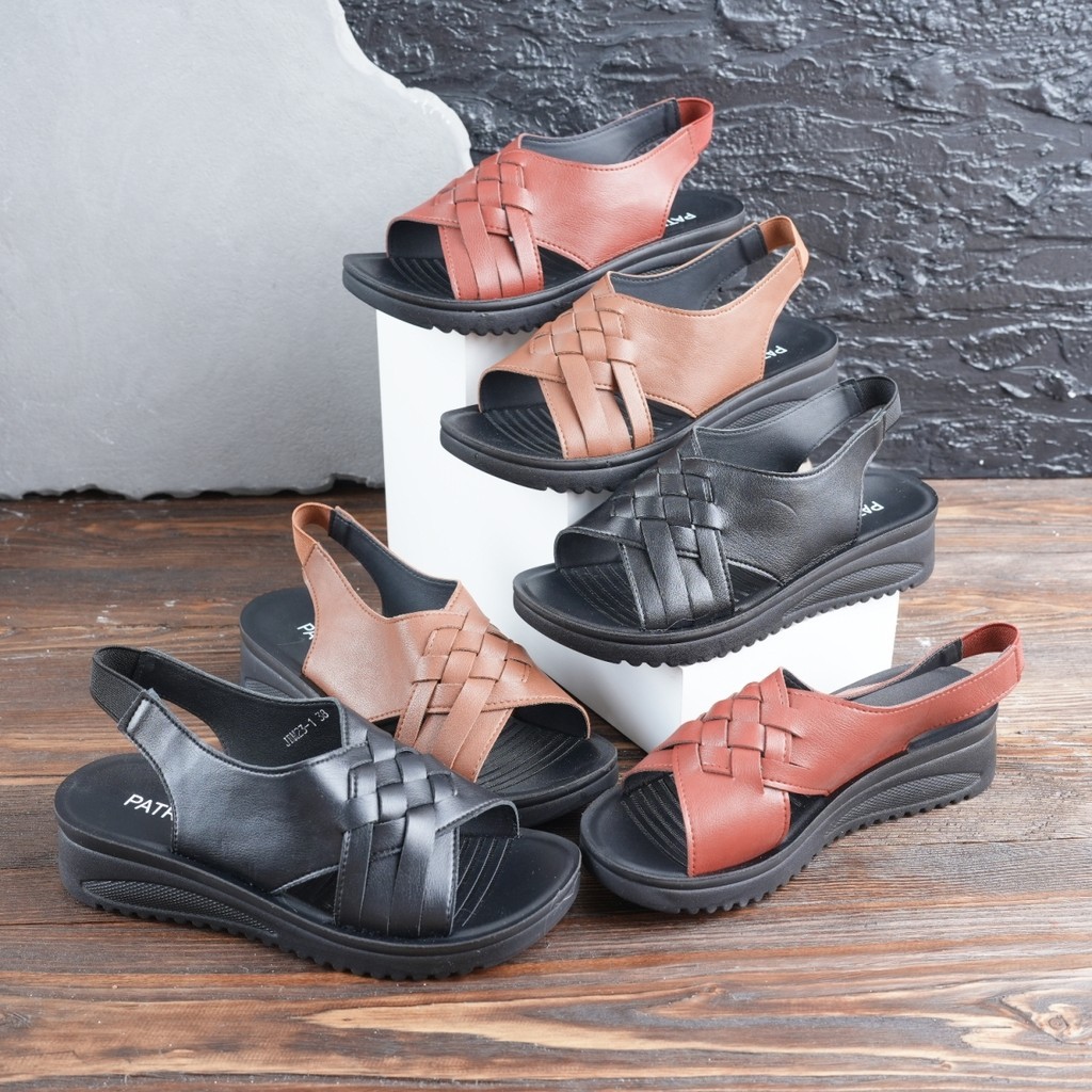 Patrizio Sepatu Sandal Lebaran Wanita Wedges Empuk | Koleksi Sendal Gunung JRM23