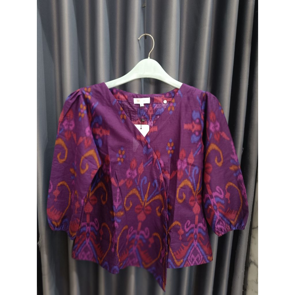 Atasan Endek Lengan Kerut/Atasan Endek Silang/Atasan Wanita