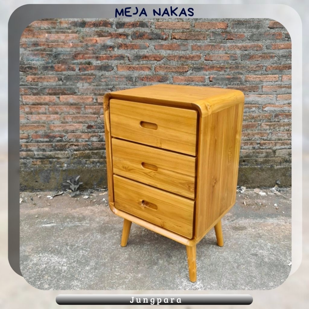 Meja nakas minimalis modern meja kecil kayu jati