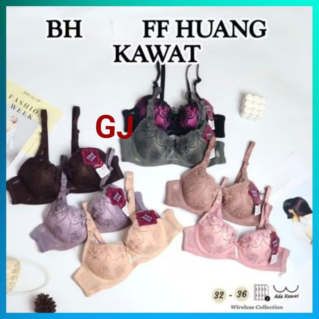 BH Wanita Motif Bordir Kait 3/Bra Busa Tanpa Kawat/FF Huang ff huang