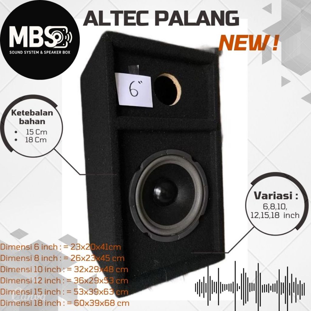 MBSound Box Speaker Altec Palang 6",8",10",12",15",18" Inch Woofer SubWoofer Bass Horeg Empuk bahan 