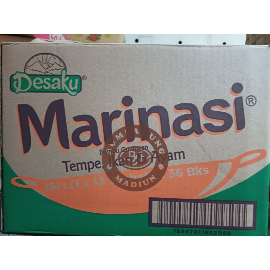 Bumbu Marinasi Tempe Desaku kemasan 1 karton isi 36 renteng