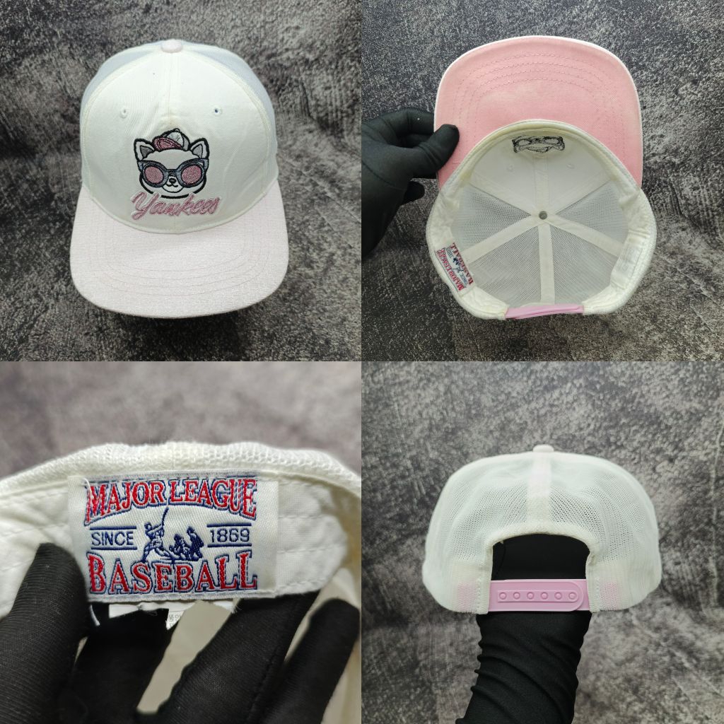 Topi Snapback Anak MLB Yankees Pink - Original Second