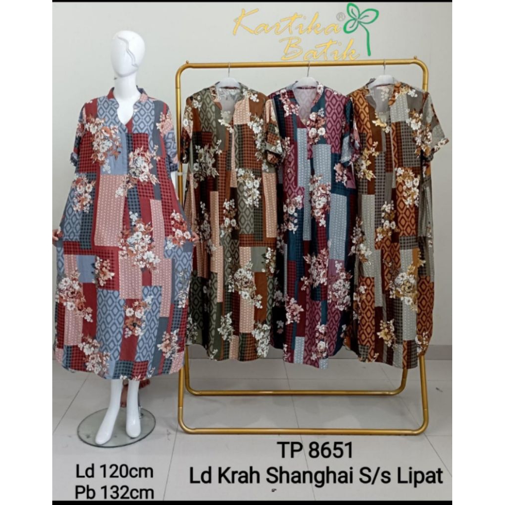 Daster Kartika Batik Modern Kekinian – Model Long Dress Santai, Cocok untuk Ibu & Remaja