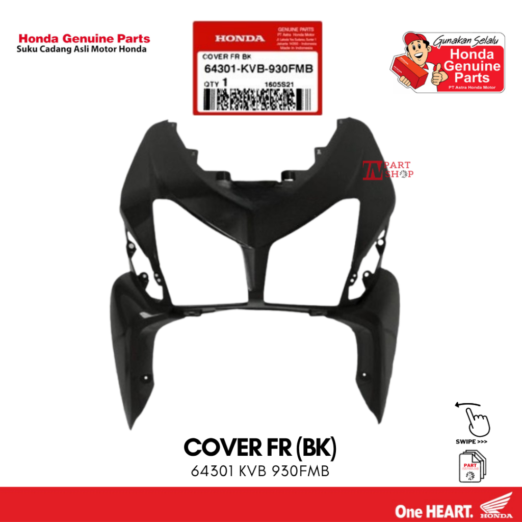 Cover Body Depan (Cover FR(BLK)) Hitam – Vario 110 CW Karburator / 64301-KVB-930FMB