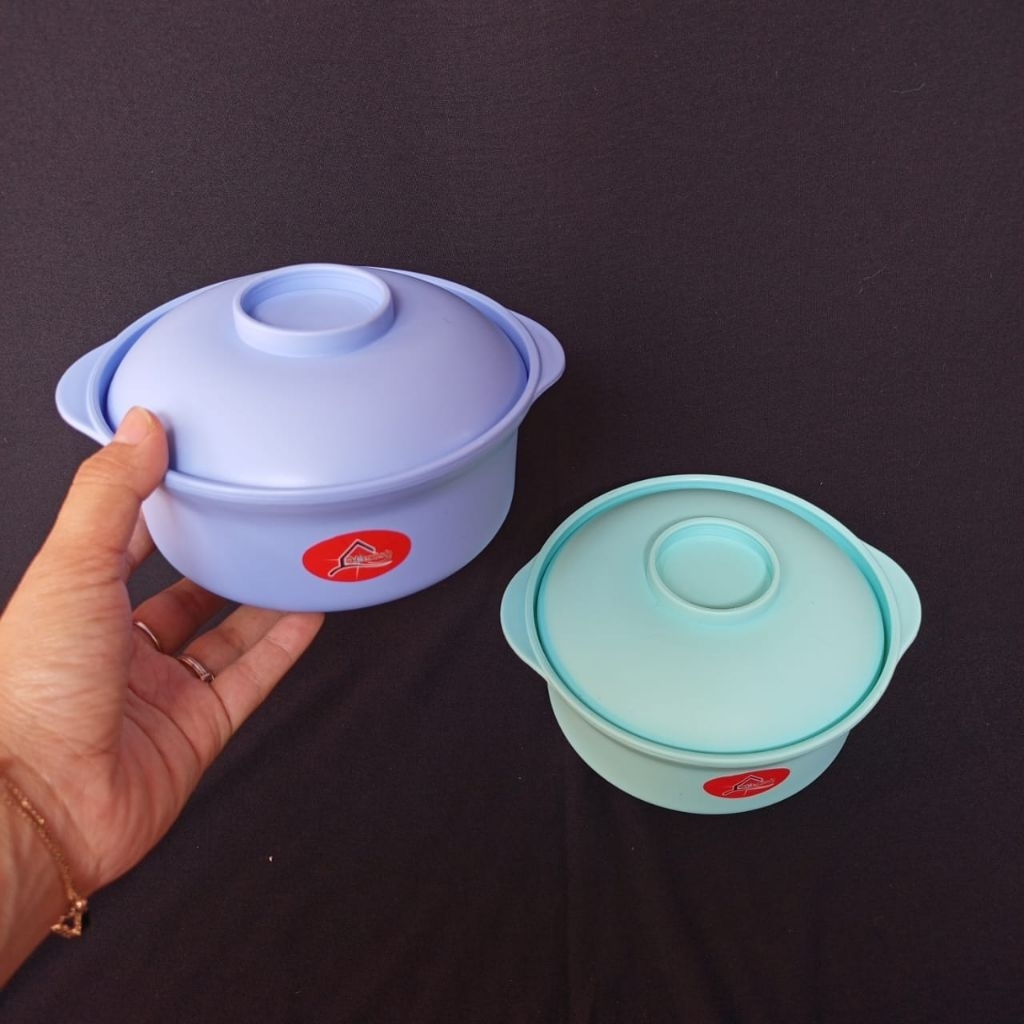 mangkuk iramen mangkuk plastik + tutup ala korea