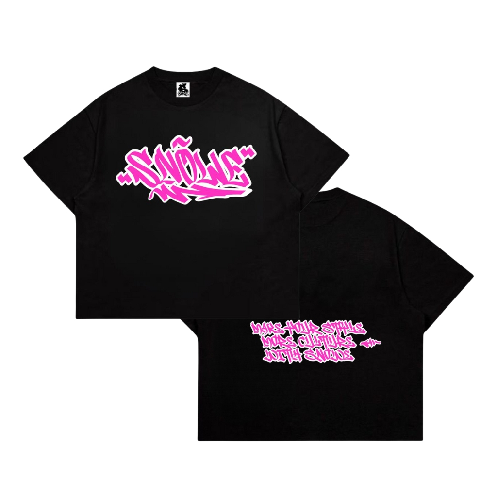 Snowe Boxy Graffiti TAG Black Tshirt / Tshirt Boxy / Kaos Graffiti / Kaos Boxy / Kaos Skena