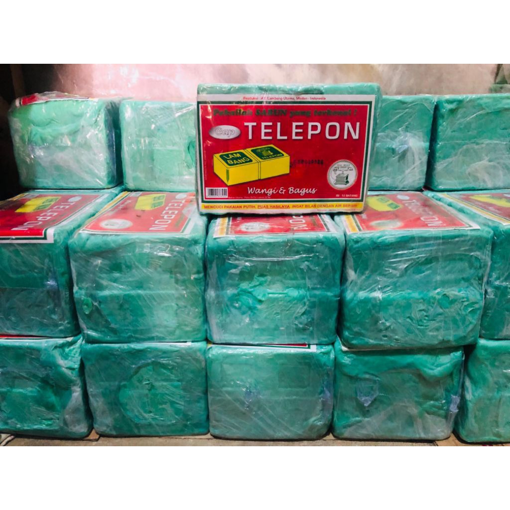 sabun batang cap telepon penghilang noda membandel  isi 6btg/12btg