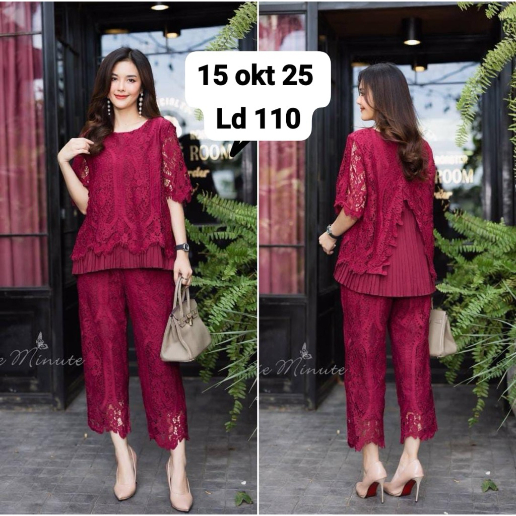 SETELAN CELANA BRUKAT  PREMIUM CUTIE MINUTE