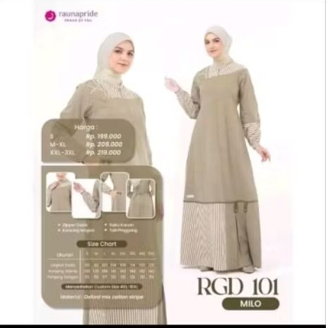 gamis Rauna RGD 101 Gamis wanita simple dan elegan