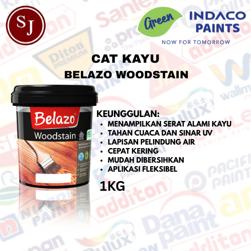 Plitur / INDACO Woodstain || Belazo Woodstain 1KG || Waterbase (Pengenceran Air)