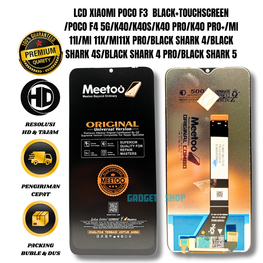 LCD XIAOMI POCO F3  BLACK+TOUCHSCREEN /POCO F4 5G/K40/K40S/K40 PRO/K40 PRO+/MI 11i/MI 11X/MI11X PRO/