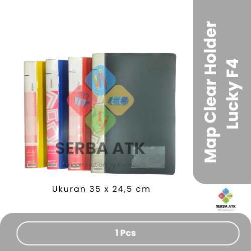 [1 pcs] Map plastik/Dokumen keeper/Clear holder F4 Folio Lucky 20, 40, 60 lembar