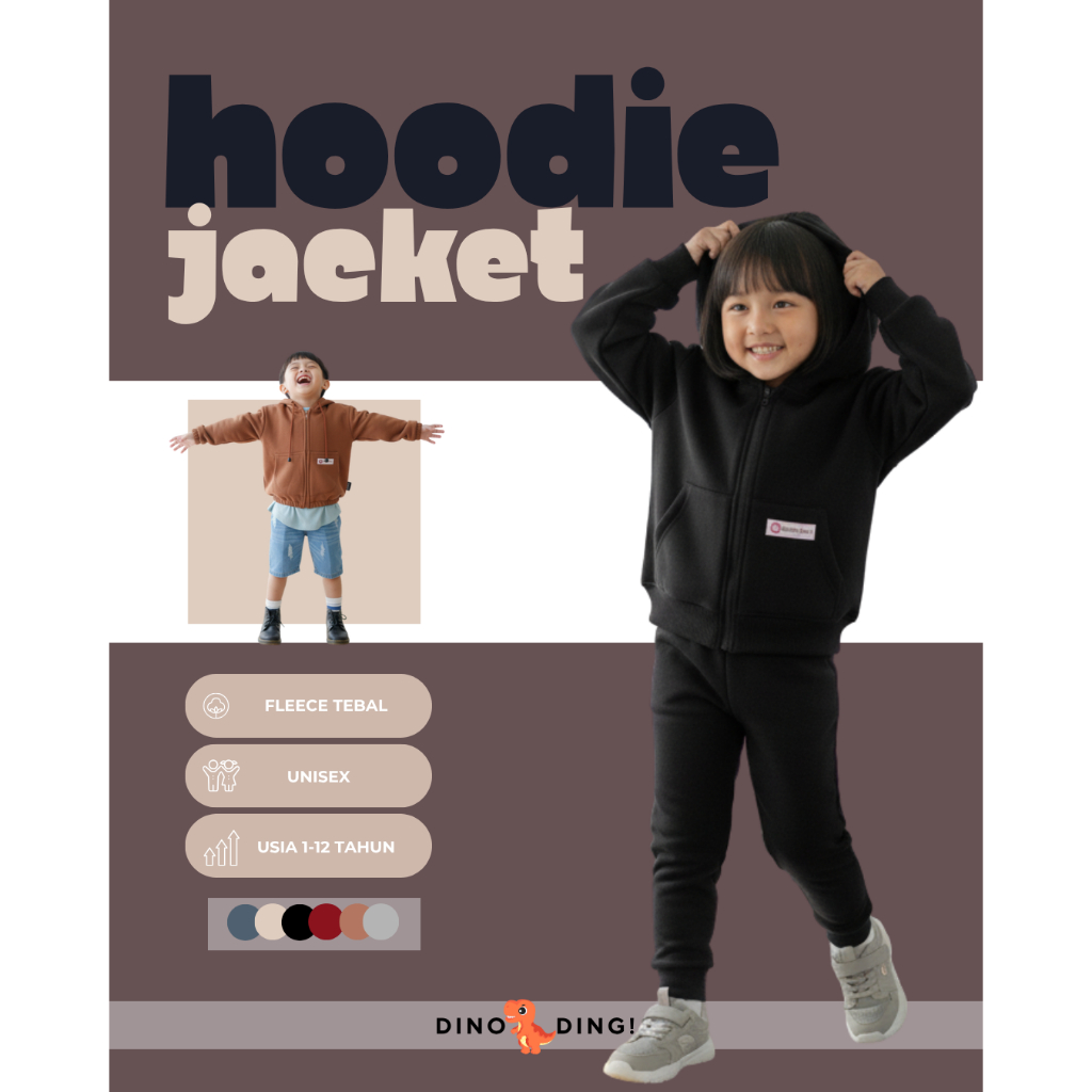 Jaket Anak Laki Laki & Perempuan | Jaket Hoodie Anak Tebal Nyaman Hangat 1-12 tahun