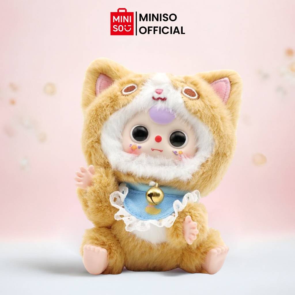 MINISO TOY - Miniso x Baby Three Sitting Kitten Vinyl Plush Toy Gantungan Tas Gantungan Kunci Akseso