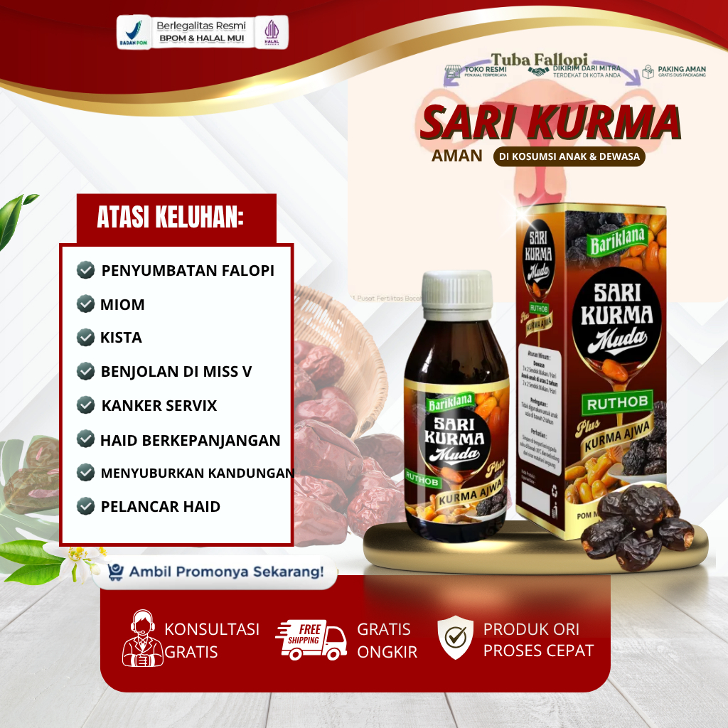 Sari Kurma Muda 125ML - Madu Obat Tuba Falopi Tersumbat, Obat Penyumbatan Tuba Palopi, Pembersih Sum