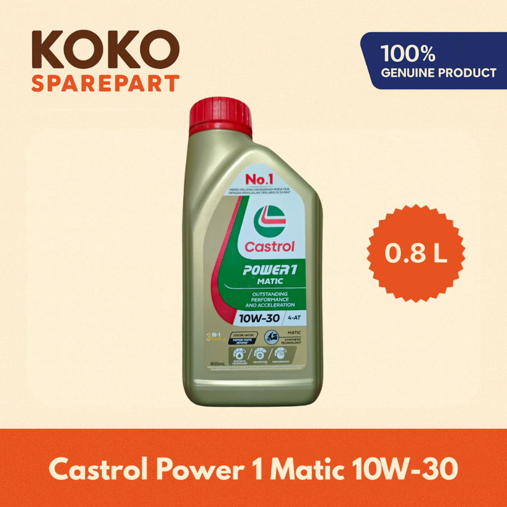 Castrol Power 1 Matic 10W-30 0.8 L Oli Motor Matic Castrol Power 1 Matic 10W-30 800ML