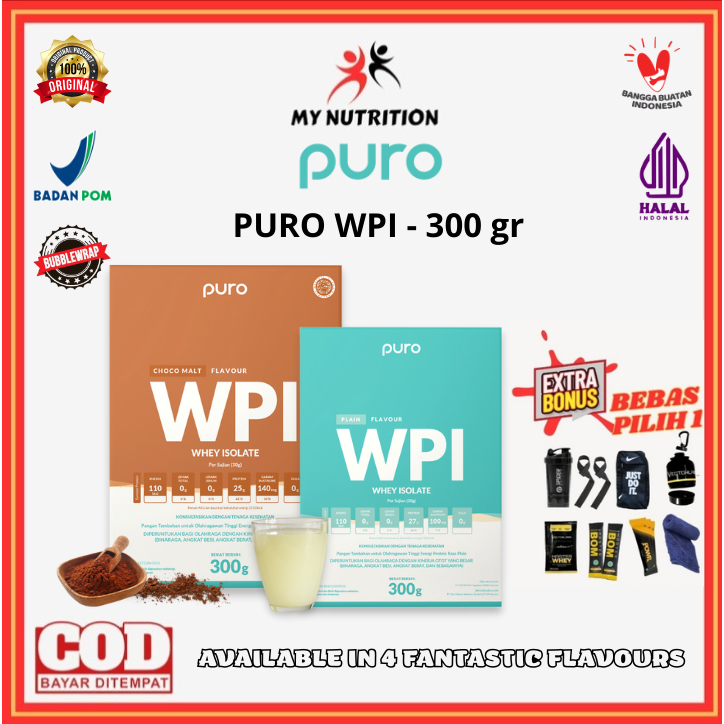 Puro WPI Whey Protein Isolate 300 gram Susu Protein Isolate