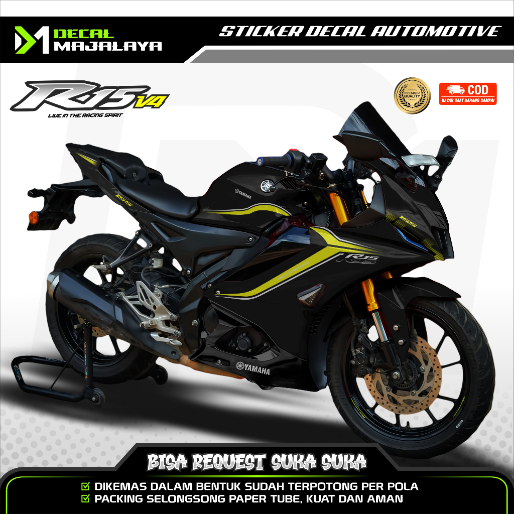 Bisa COD Decal Sticker Full Body Yamaha R15 V4 Motif Keren Sangar DM2 Desain Custom Dekal Stiker