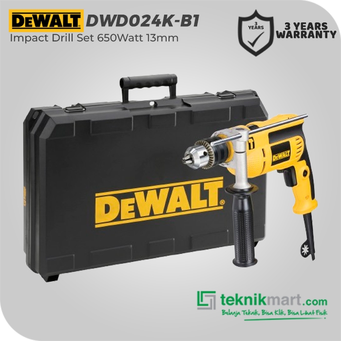 Dewalt Impact Drill / Bor Impact Listrik 650W 13mm DWD024K