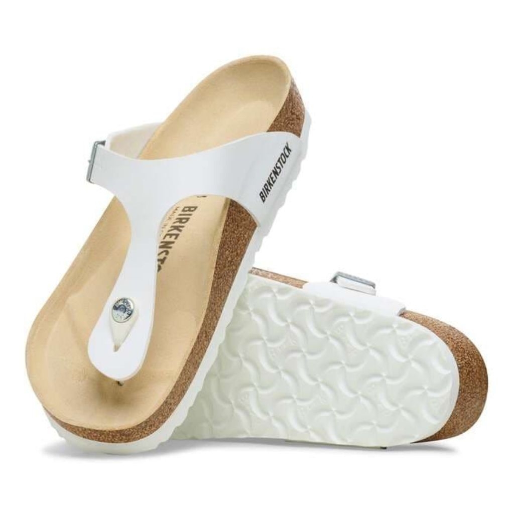 Original Birkenst0ck Gizeh White Sandal Japit Mewah Wanita size 36
