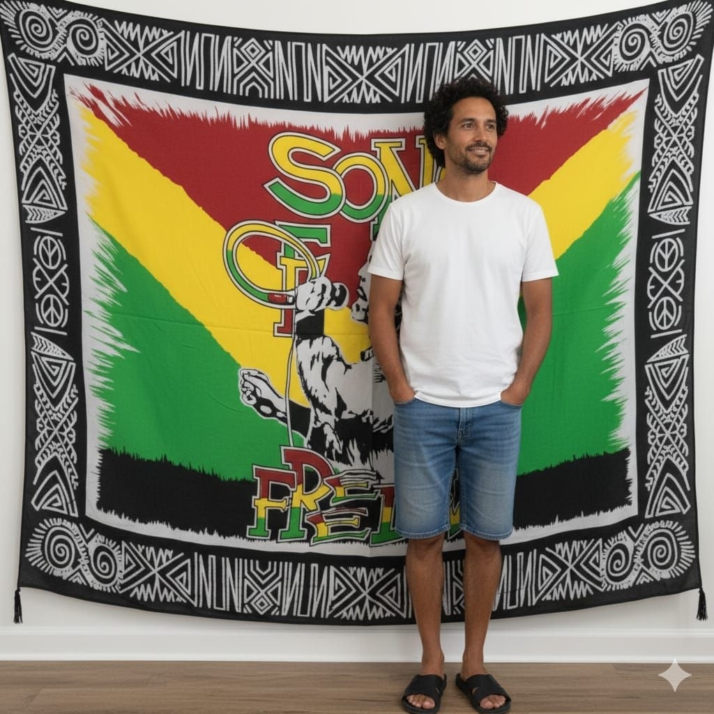 kain pantai reggae/kain bali gambar bob marley/marley song of freedom