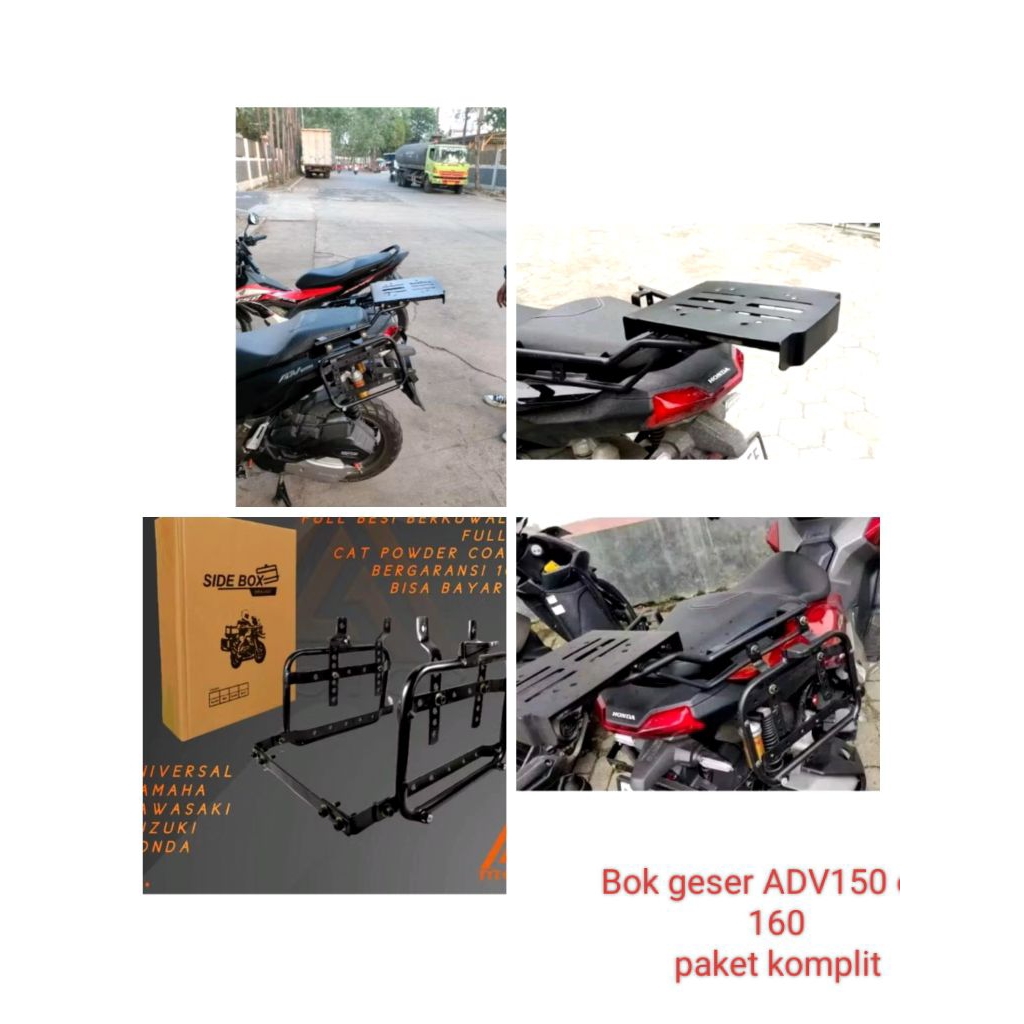 Paket komplit Brecket / brecket top box model geser dan side box samping SB 2000 Motor Honda  ADV 15
