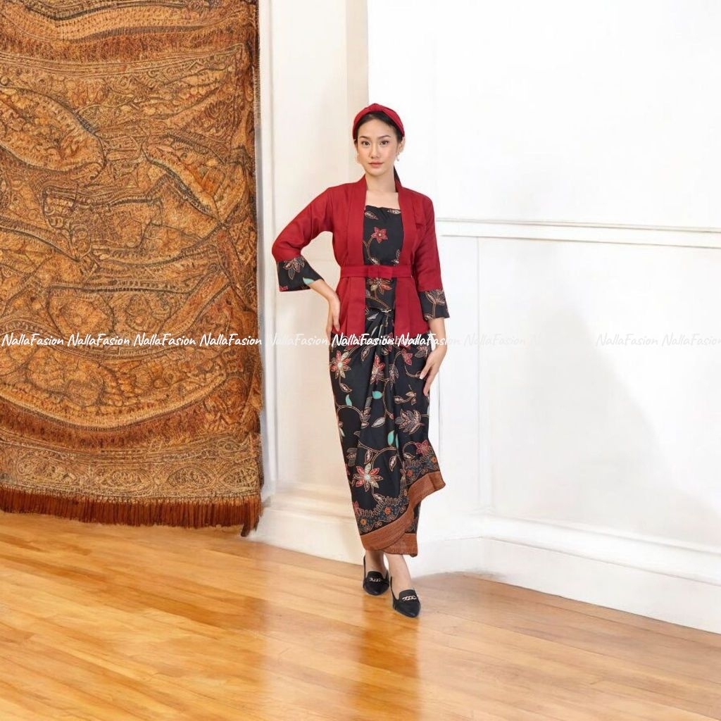Stelan Kebaya Kutubaru Elnira Silver Kombinasi Terbaru Kebaya Modern Set Wisuda Kondangan Guru Acara