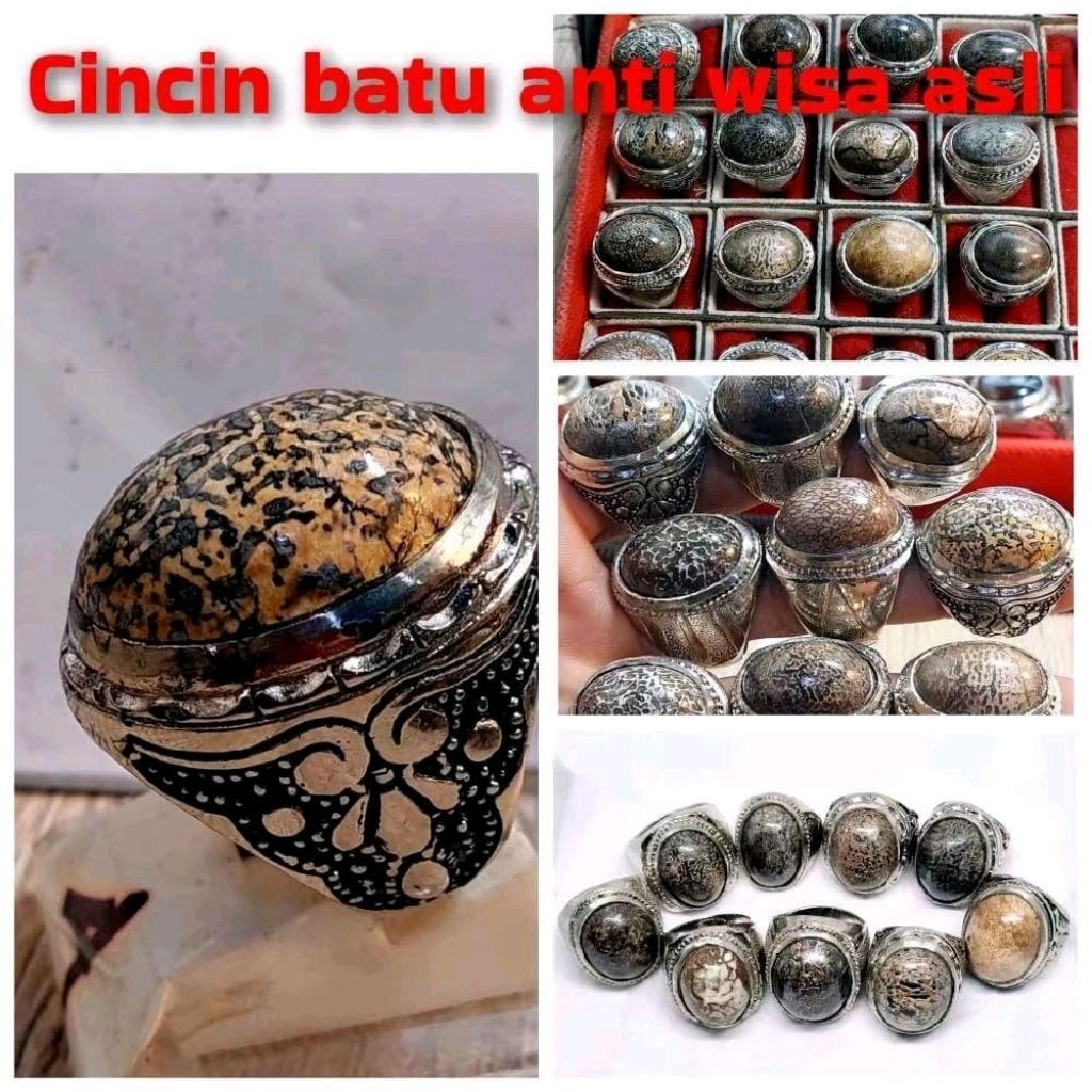 Cincin batu akik anti wisa batu asli alami sedot RaC un ring mewah akik pria