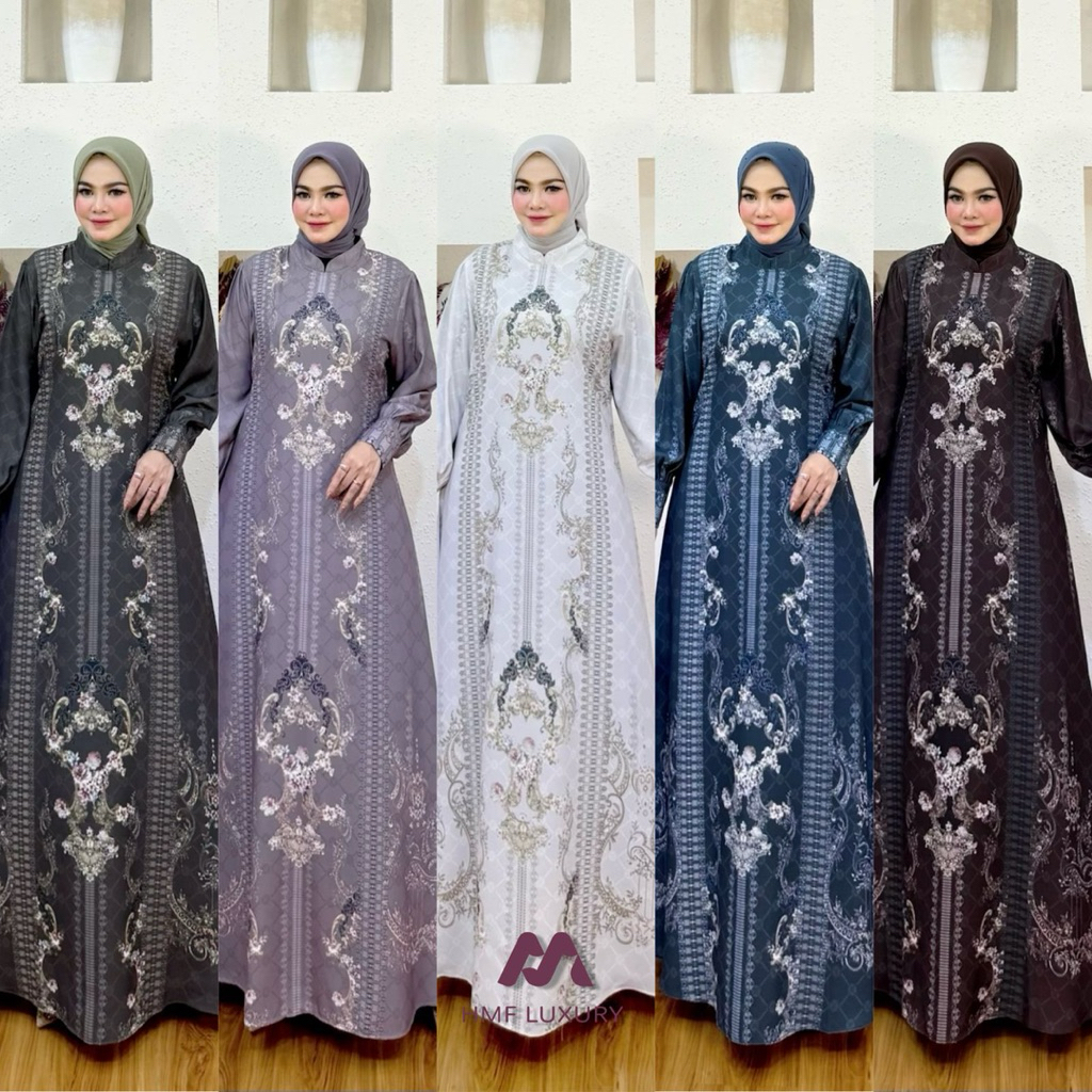 Gamis wanita by HMF LUXURY terbaru/gamis terbaru