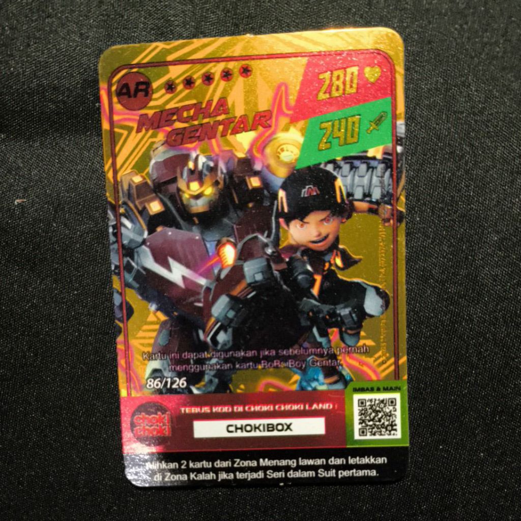 Monsta Galaxy Card Choki Choki x Boboiboy Kartu Foil