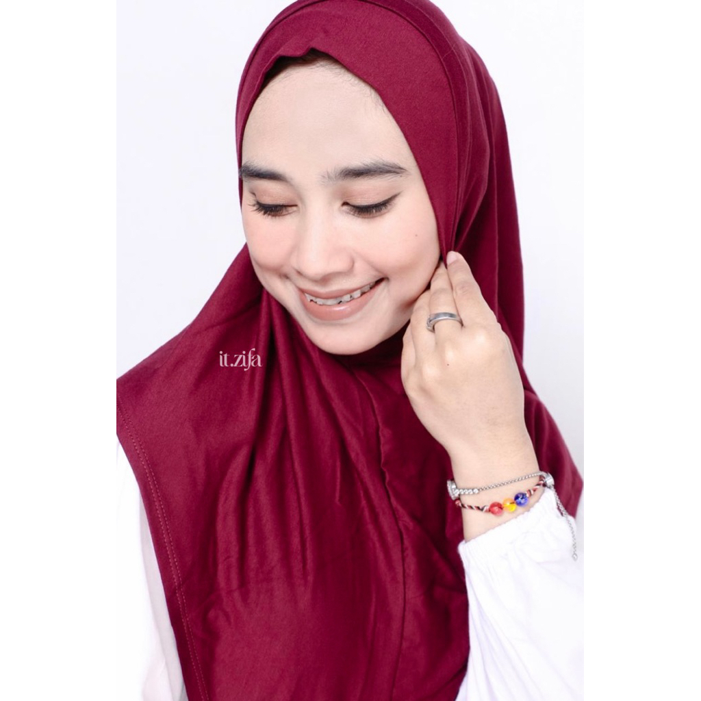 Jilbab Instan Kaos Rayon Hijab Bergo Adem it.zifa Bergo Rayon Kerudung Instan Kaos