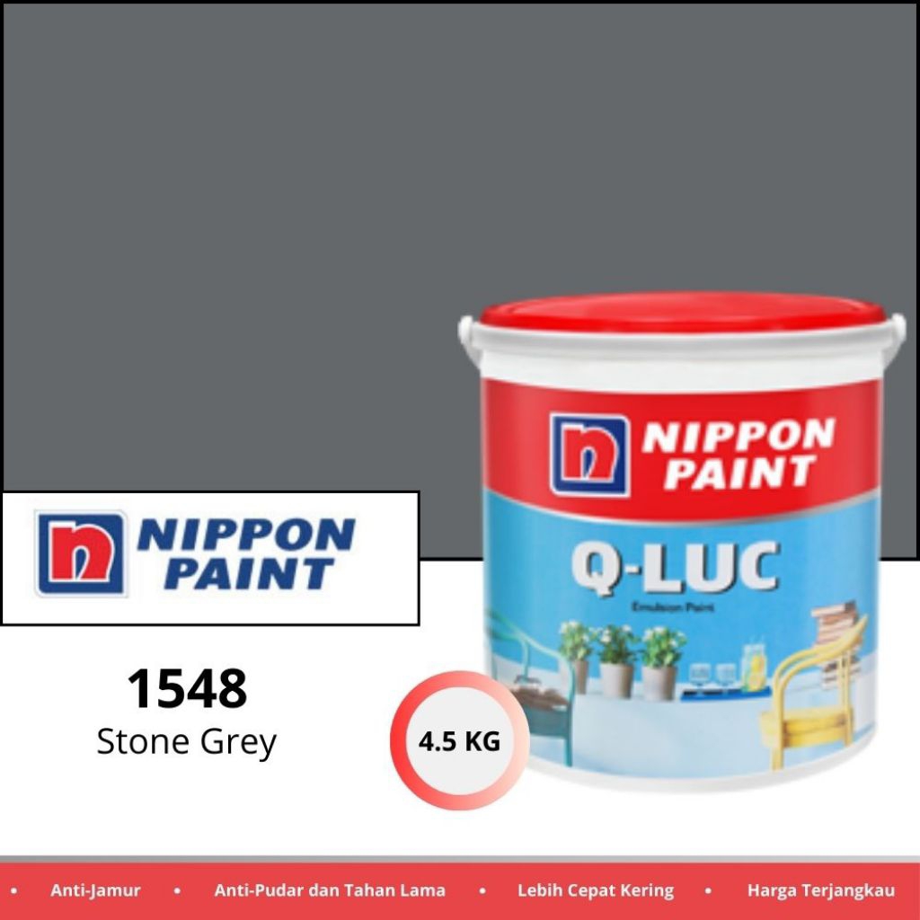 Nippon Paint Q-luc (STONE GREY) 4,5kg / Cat tembok paling dicari