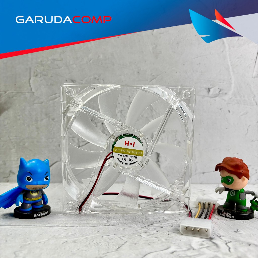 Fan Kipas Casing PC Transparan Lampu 12cm Kipas Fan Cooler Bening LED CPU Komputer 120mm 12 cm