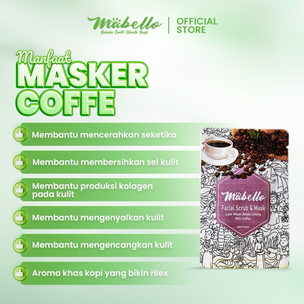 dewiyacosmetic- Mabello Masker Wajah Coffe