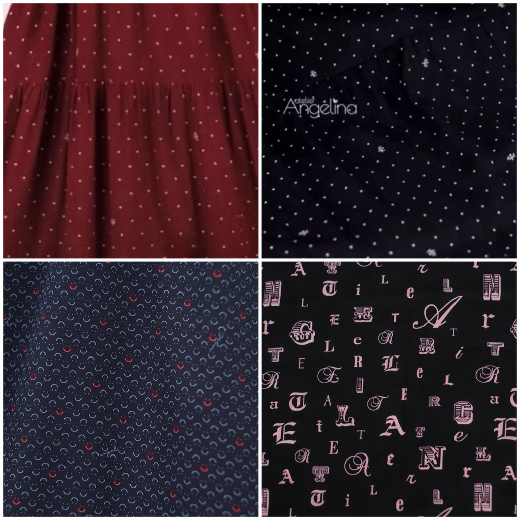 BUNDLING ONLY ATELIER ANGELINA POLKADOT MAROON POLKADOT BLACK A LETTER SMILEY MIDNIGHT