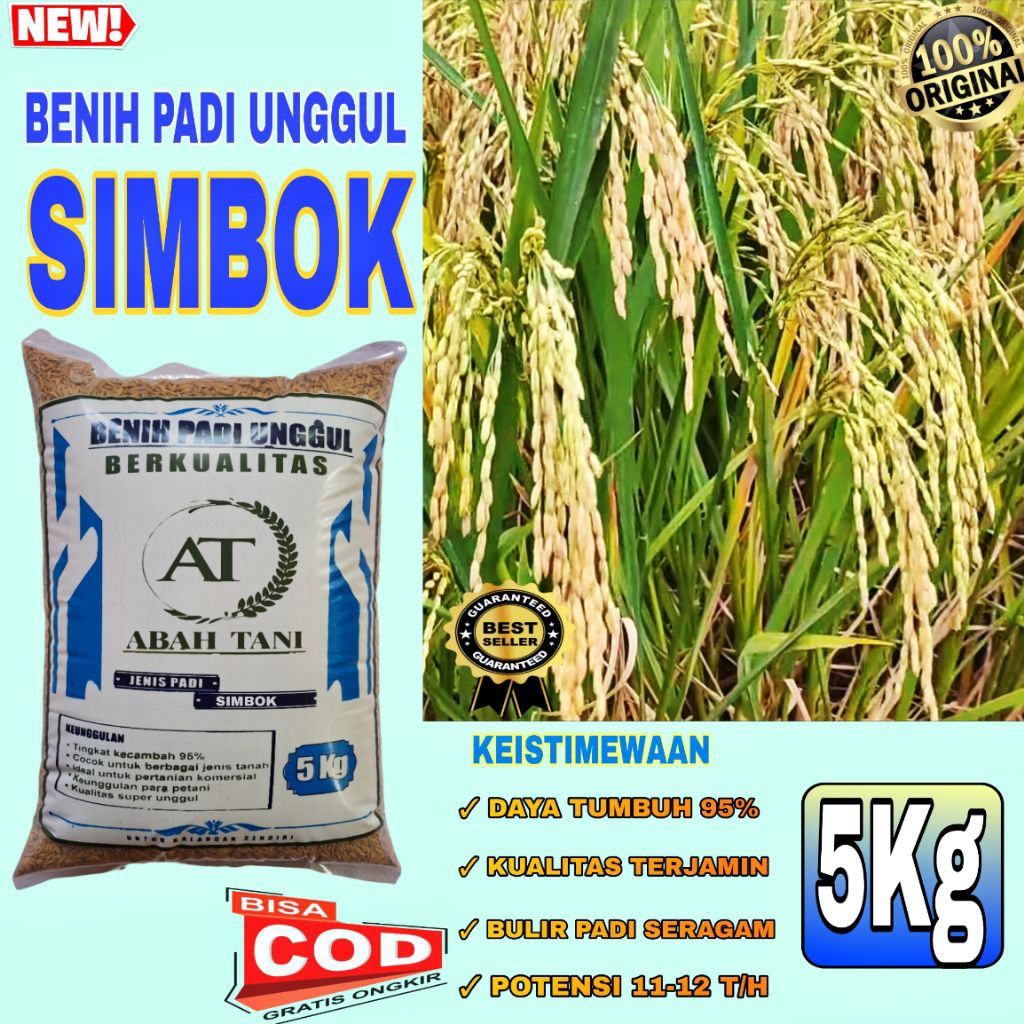 BENIH PADI SIMBOK BIBIT PADI UNGGUL KEMASAN 5KG