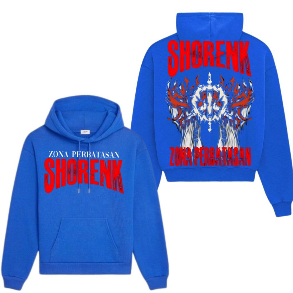 Hoodie Shorenk zona perbatasan warna biru original