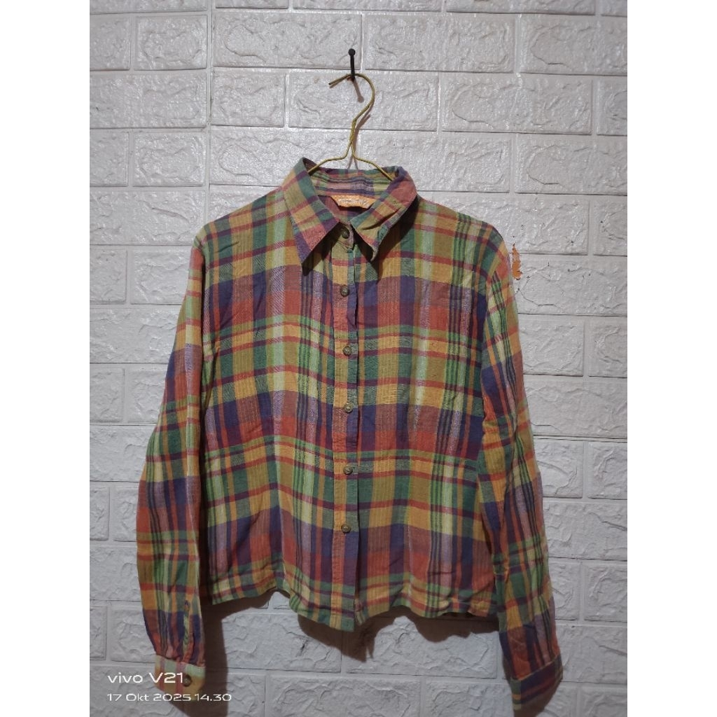 PL Kemeja Wanita Lengan Panjang Motif Kotak-Kotak