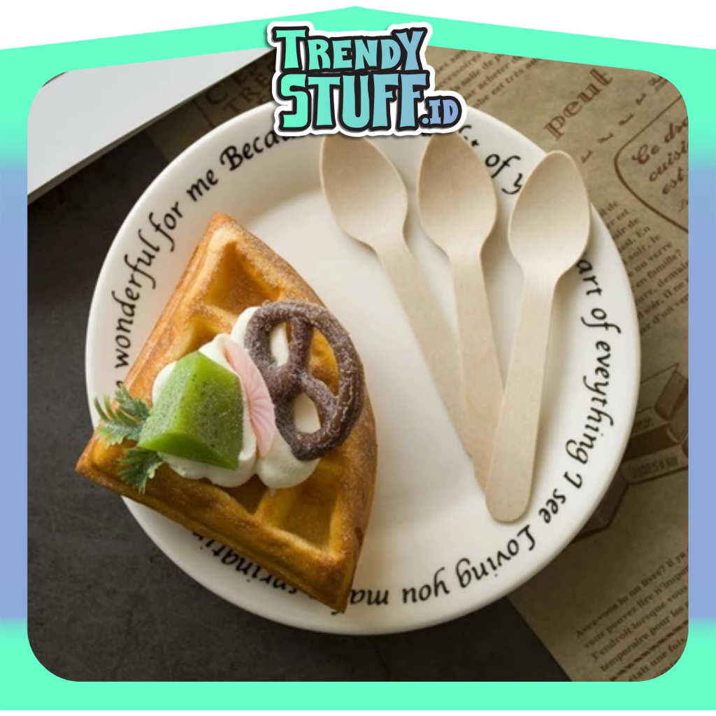 TRENDYSTUFF SENDOK KAYU / SPORK KAYU / GARPU KAYU R1167